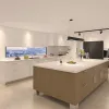 New Design Modern Kitchen Cabinet with Sink Faucet Hinge Drawer Basket and Island