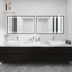 2023 New Modern Stainless Steel Plywood Wall-Mounted Bathroom Vanity Cabinet for Hotel