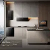 Nordic Modern Modular Eco-Friendly Kitchen Cabinet Set Sink Hinge Matte White Finish Wooden Handleless Design for Apartment Use