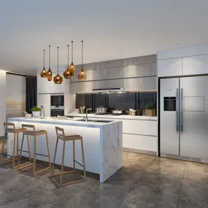 One Piece MDF Kitchen Cabinet Units Cuisine Complete