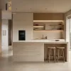 PVC Kitchen Cabinet Matte Finish Water Resistant Small Space Townhouse Developer Project Kitchen Cabinets