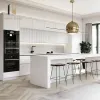Penthouse Duplex Custom Wood Veneer Shaker Modern Kitchen Cabinet Set Acrylic Countertop for Apartment Use Premium Materials