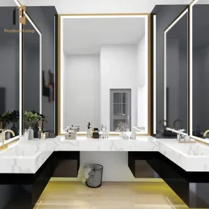 Powder Room Double Sink Bathroom Vanity Modern Luxury Bathroom Cabinets