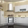 Professional Fitted Modular Kitchen Cabinets Laminate Resin Faucet Drawer Basket-Modern Eco-friendly Particleboard Construction