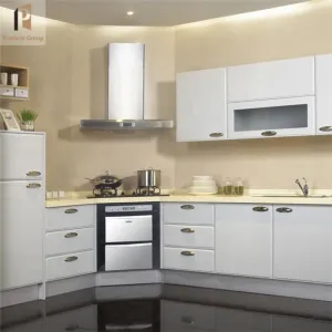 Professional Fitted Modular Kitchen Cabinets Laminate Resin Faucet Drawer Basket-Modern Eco-friendly Particleboard Construction