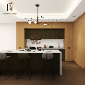 Residential Slim Shaker Lacquer Acrylic Kitchen Wooden Cabinet Custom Luxury Modern Plywood with Sink