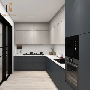 Residential Units Modular Custom Particleboard Eco-friendly Modern Kitchen Furniture Cabinets Sink Hinge Drawer Basket Faucet