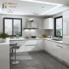 Scandinavian Style Modern Kitchen Cabinets Modular Eco-friendly Acrylic Finish Apartment Use Direct Sale