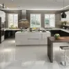 Scandinavian Style Modern Modular Kitchen Cabinets MDF Carcase PVC Acrylic Door Finish Lacquer Surface Treatment Sink Design