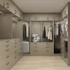 Small Modern Foldable Adjustable Sliding Wardrobe with Mirror Luxury Bedroom Furniture for Villa Use MDF Material