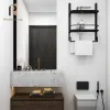 Small Modern Wall-Mounted Bathroom Vanity with Sink Luxury Design Stainless Steel Melamine Board Construction