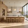 Solid Wood Kitchen Cabinet Walnut Cherry Oak Mix Style Whole House Builder Development Kitchen Cabinets
