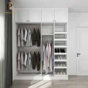 System Sliding Wooden Modern Foldable Wardrobe with MDF Doors Eco-friendly Bedroom Closet