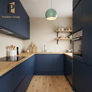 Waterproof Glossy Modular Kitchen Cabinet Set with Sink Hinge Faucet-Eco-Friendly Modern Design for Apartment Use