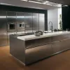 Waterproof Laminate Resin Top Modular Kitchen Cabinet with Drawer Basket Faucet Sink for Apartment Use-Modern Design