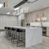 Waterproof Wood Kitchen Island Cabinet Set with Laminate and Resin Countertops Modern Design Full Home Kitchen Storage