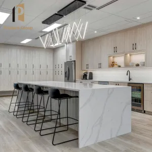 Waterproof Wood Kitchen Island Cabinet Set with Laminate and Resin Countertops Modern Design Full Home Kitchen Storage