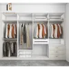 White Gloss MDF Modern Shaker Built-In Bedroom Wardrobe with Storage