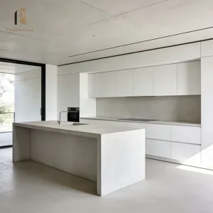 White High Gloss Modular Kitchen Cabinet Set with Sink Faucet Drawer Basket Eco-Friendly Modern Look Bright
