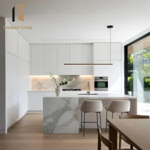 White Kitchen Cabinet Waterproof Design Modern Style Full Set Home Kitchen Cupboard Kitchen Cabinets