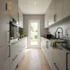 White Modern Custom Modular Kitchen Cabinets with Sink Faucet Hinge Drawer Basket-Eco-Friendly Plywood Construction