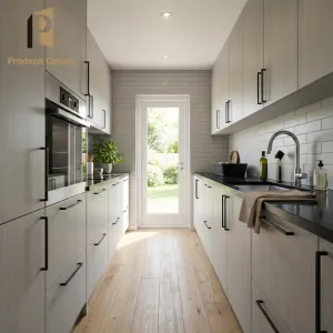 White Modern Custom Modular Kitchen Cabinets with Sink Faucet Hinge Drawer Basket-Eco-Friendly Plywood Construction
