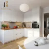 White Modern Modular Kitchen Cabinet Furniture Set Full Unit with Sink Faucet Drawer Basket Eco-Friendly