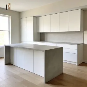 White Modern Modular Kitchen Cabinets with Sink Hinge Drawer Basket-Simple Design Easy Clean for Apartment Use