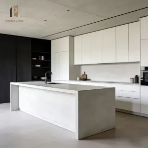 White Modular Apartment Kitchen Cabinet Set Sink Faucet Drawer Basket Modern Compact Design Full Installation Acrylic