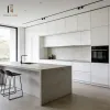 White Modular Kitchen Cabinet Modern Set with Sink Faucet Hinge Drawer Basket-Eco-friendly Home Kitchen Use