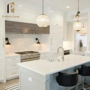 White Modular Modern Kitchen Cabinet Set with Sink Faucet Hinge and Drawer Basket Full Unit