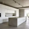 White Small Modular Kitchen Cabinet Set with Acrylic Sink Faucet-Compact Design for Apartment Use Modern Style
