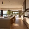Wood Veneer Kitchen Cabinet Modern Natural Walnut Finish Whole House Villa Project Kitchen Cabinets