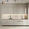 Wood Veneer Modern Kitchen Cabinet White Oak Finish Apartment Builder Project Kitchen Cabinets
