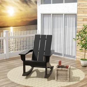 All Weather Rocking Chair HDPE Rust Free Fade Resistant 330 LBS Capacity for Poolside Balcony Yard Garden Backyard