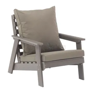 Backyard Furniture Structure Waterproof Chair With Cushion Plastic Wood Coffee Dining Single Sofa Chair