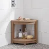 Bench Corner Shower Stool 500 LBS Capacity Slatted Shelf Adjustable Feet for Bathroom Shower Room Toilet