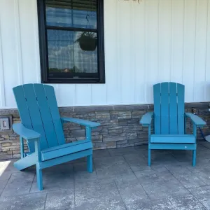 Customized Color Poly Lumber Plastic Wood Garden Outdoor Furniture Chairs Leisure Line Adirondack Chairs