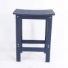 Dining Chair Navy Blue HIPS Plastic Wood 304 Stainless Steel Footrest Bar Height Counter Seat for Home Kitchen Island
