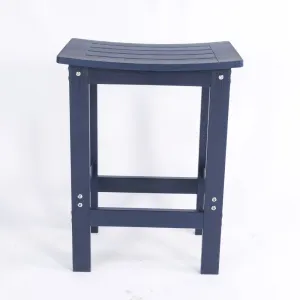 Dining Chair Navy Blue HIPS Plastic Wood 304 Stainless Steel Footrest Bar Height Counter Seat for Home Kitchen Island