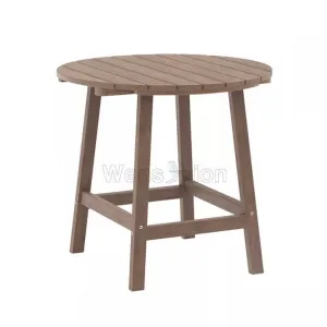 Factory Directed Patio Outdoor Coffee Shop Bar Restaurant Corner Table Plastic Wood Round Garden Table