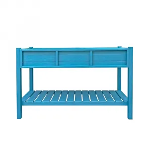 Flower Pots Double Layer Three Lattice Garden Planter With Stand Holder Indoor Home Elevated Tall Box Waterproof