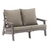 Garden Luxury Waterproof Armchair With Cushion Plastic Wood Lounge Double Seat Sofa Chair