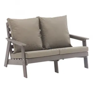 Garden Luxury Waterproof Armchair With Cushion Plastic Wood Lounge Double Seat Sofa Chair
