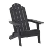 HIPS Plastic Wood Folding Adirondack Chair Outdoor Garden Using Waterproof Material Chairs Black