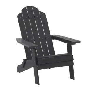 HIPS Plastic Wood Folding Adirondack Chair Outdoor Garden Using Waterproof Material Chairs Black