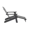 Outdoor Patio Plastic Wood Adirondack Chair with Footrest