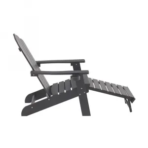 Outdoor Patio Plastic Wood Adirondack Chair with Footrest