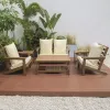 Hot Sale European Style HIPS Polystyrene Wood Outdoor Furniture Patio Garden Corner Sofa Set