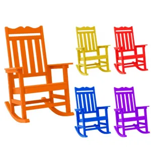 Hot Selling Outdoor Garden Plastic Wood HIPS Waterproof UV-proof Durable Adirondack Rocking Chair Outdoor Furniture